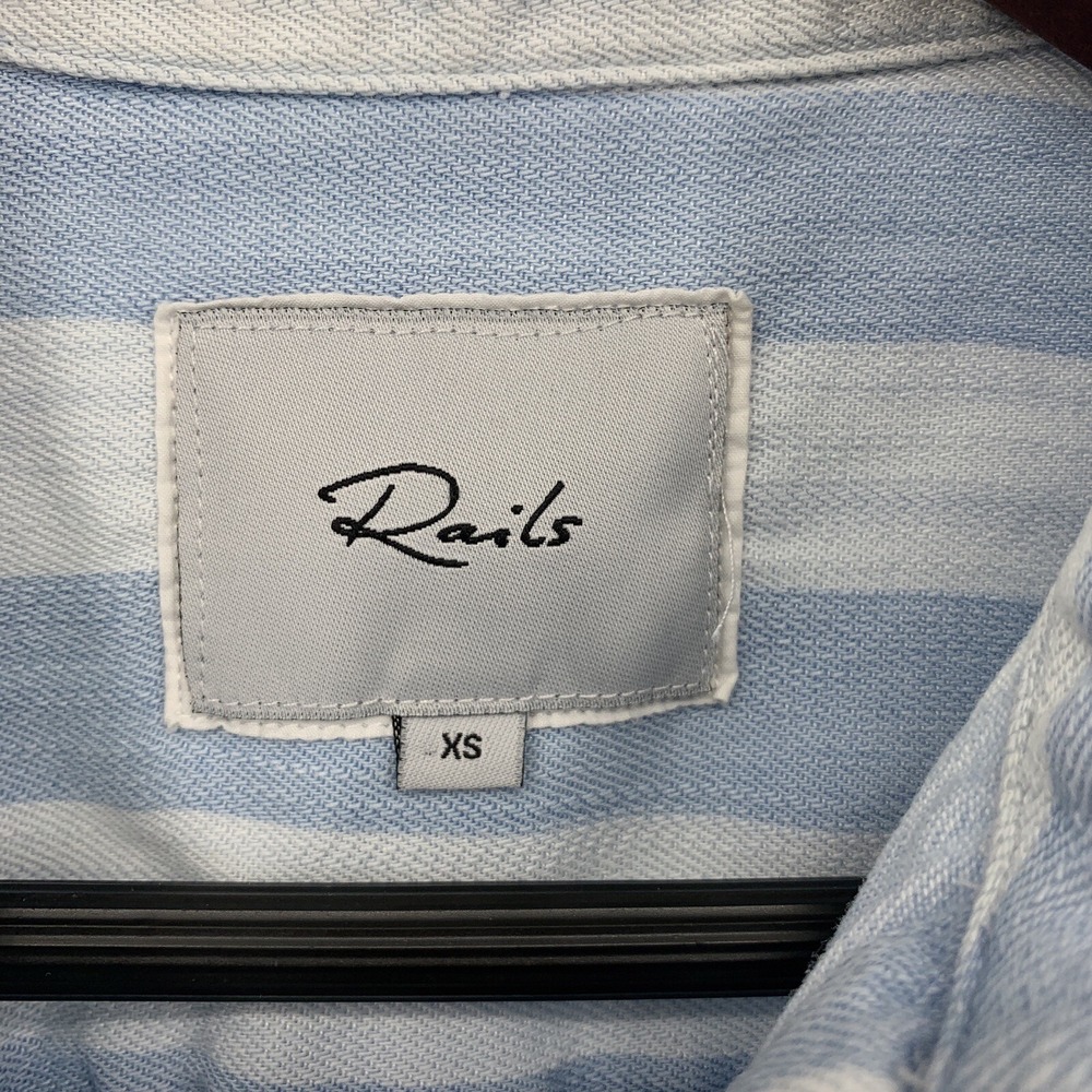 Rails Bishop Striped Button-front Cutoff Top Bar Harbor Tencel Sz‎ XS - Picture 5 of 10